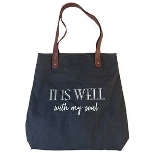 Gifts of Faith It Is Well With My Soul Inspirational Tote Bag Gray Christian